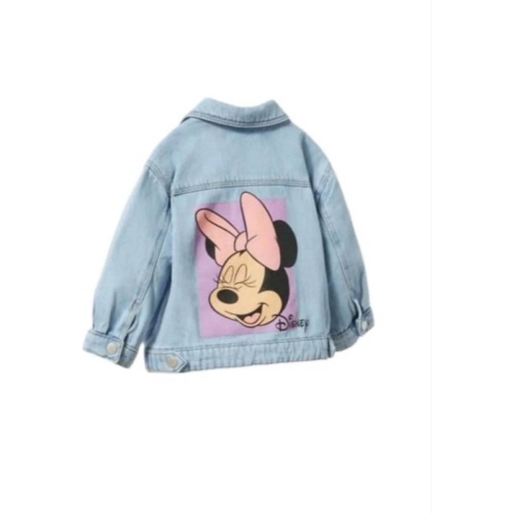 Yaren Kids Kız Çocuk Arkası Pembe Minnie Mouse Baskılı Denim Kot Ceket Kız Çocuk Mont Fiyatı