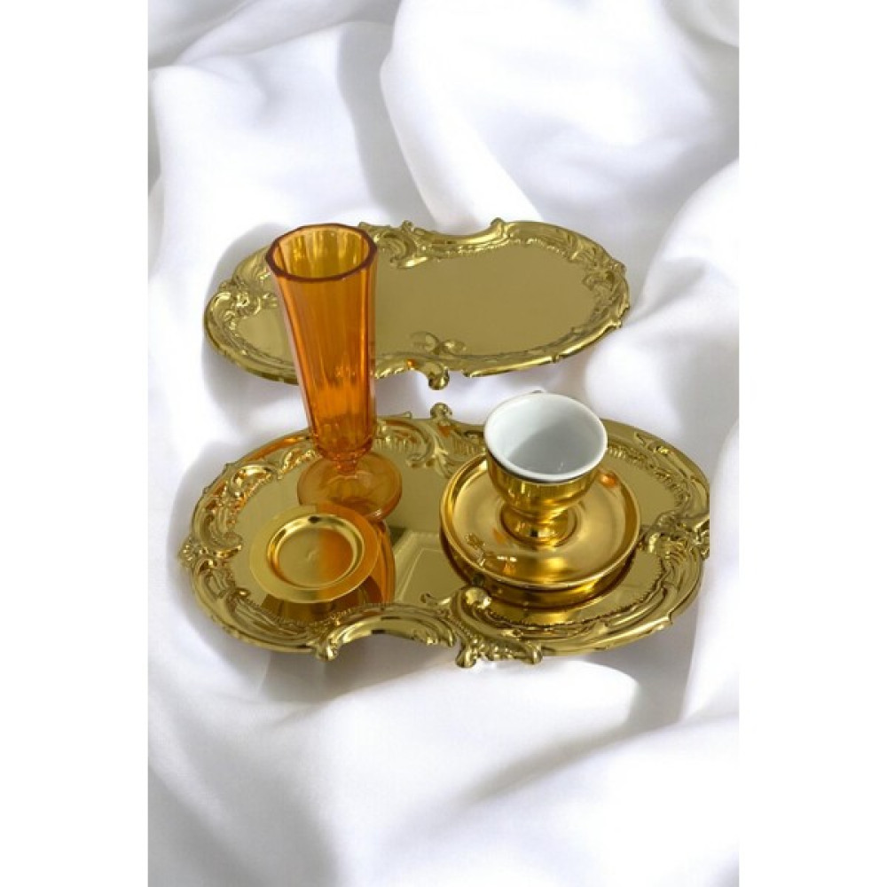 Yaren Style 2 Li Gold Paslanmaz Çelik Artnova Servis, Çay, Kahve, Ikramlık ve Çeyizlik Sunum Tepsisi Servis Tepsisi Fiyatı