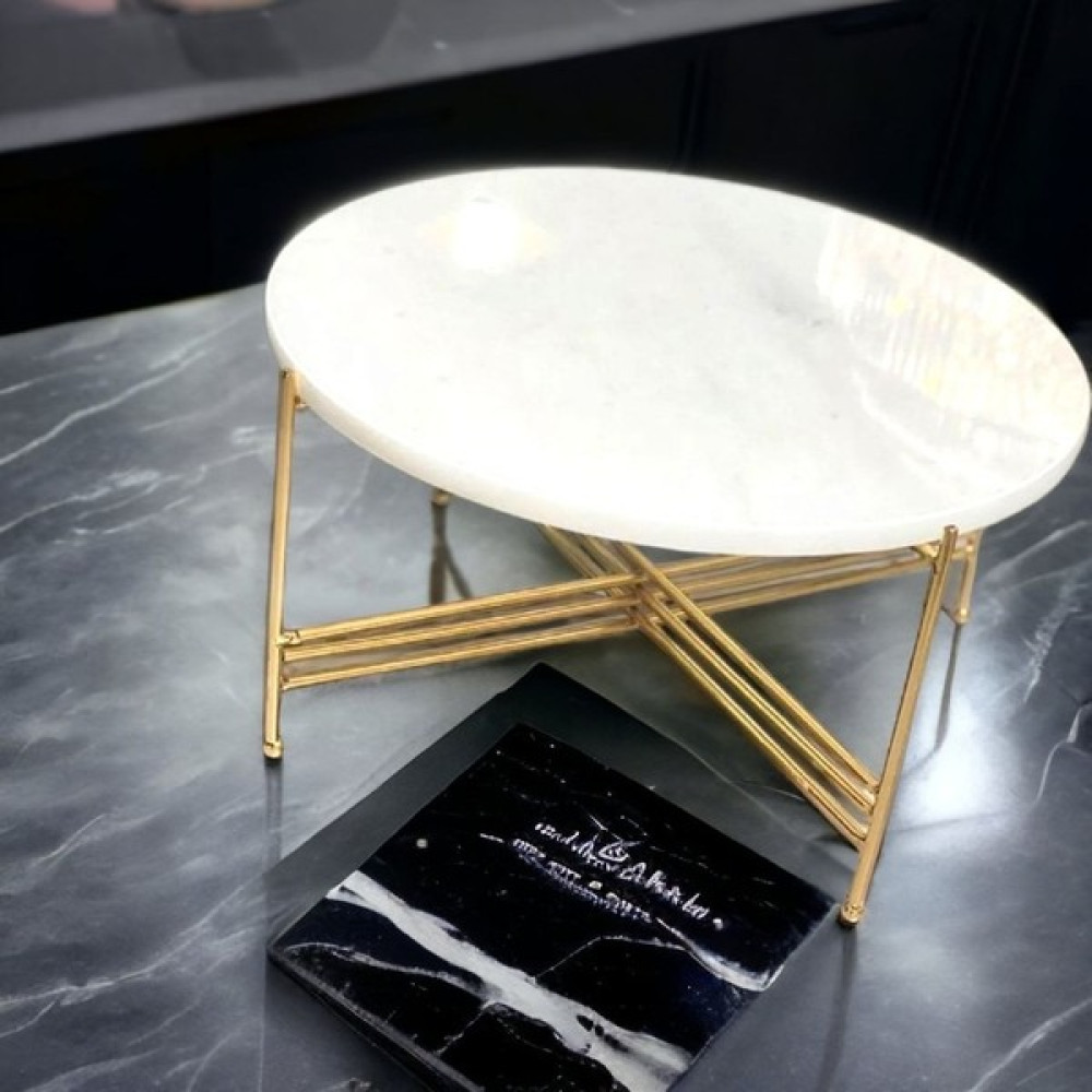 Yaren Style Doğal Mermer ve Çapraz Ayaklı Gold Sunumluk Mutfak Gereçleri Fiyatı