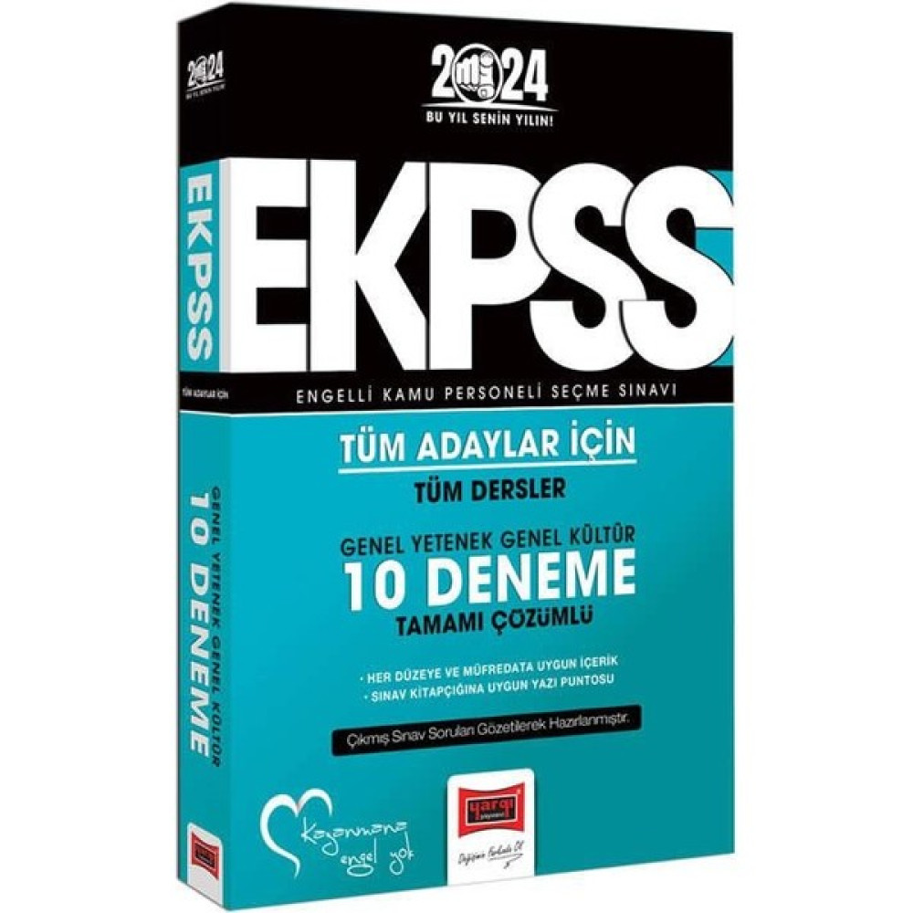 Yargı 2023 EKPSS Tüm Adaylar Için Genel Yetenek Genel Kültür Tüm Dersler Tamamı Çözümlü 10 Deneme Yargı Yayınları Ders Sınav Kitapları Fiyatı