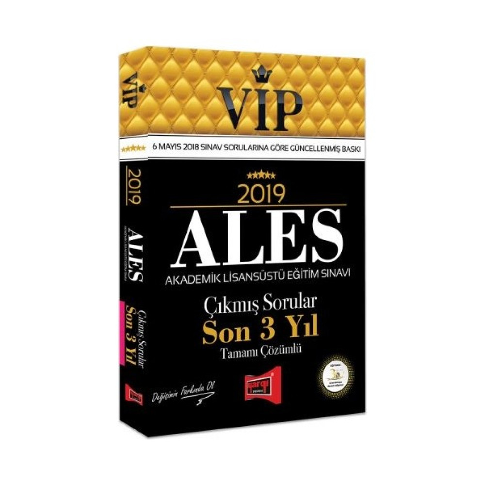 Yargı Yayınevi 2019 ALES VIP Tamamı Çözümlü Son 3 Yıl Çıkmış Sorular ALES Fiyatı