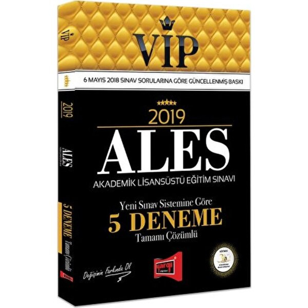 Yargı Yayınevi 2019 ALES VIP Yeni Sınav Sistemine Göre Tamamı Çözümlü 5 Deneme ALES Fiyatı