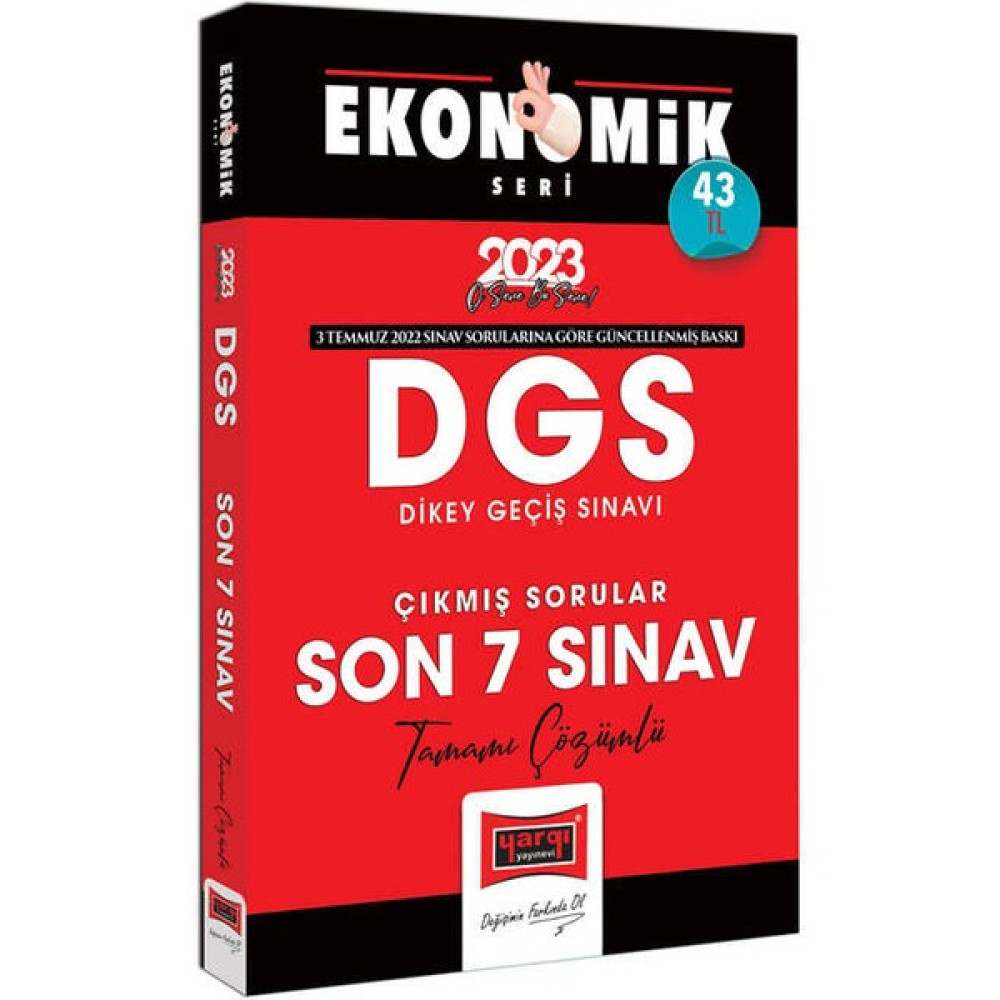 Yargı Yayınevi 2023 DGS Ekonomik Seri Tamamı Çözümlü Son 7 Yıl Çıkmış Sınav Soruları DGS Fiyatı