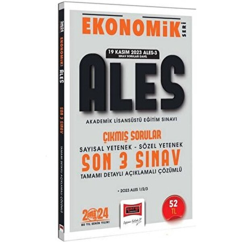 Yargı Yayınevi 2024 ALES Ekonomik Seri Çıkmış Sorular Tamamı Çözümlü Son 3 Sınav ALES Fiyatı