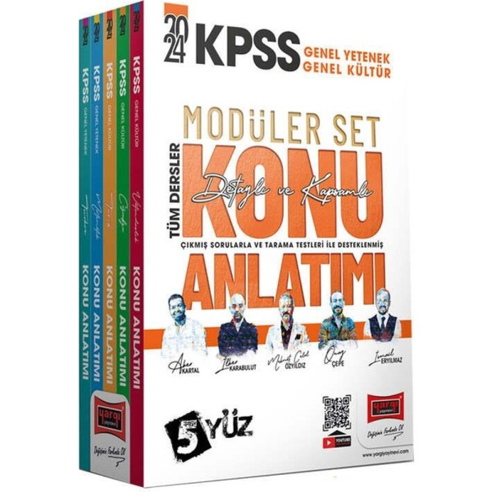 Yargı Yayınevi 2024 KPSS 5Yüz Ekibi Genel Yetenek Genel Kültür Tüm Dersler Konu Anlatımlı Modüler Set KPSS Fiyatı