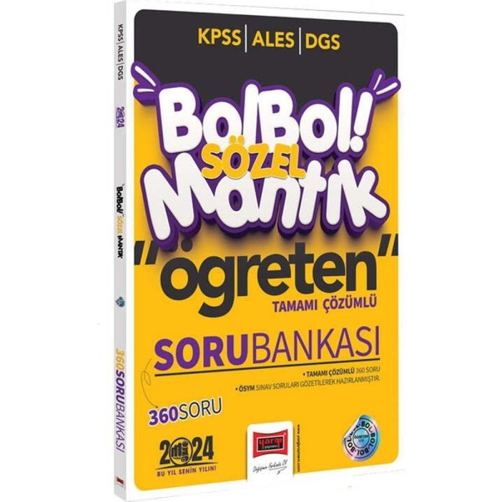 Yargı Yayınevi 2024 KPSS ALES DGS Bol Bol Öğreten Sözel Mantık Tamamı Çözümlü 360 Soru Bankası ALES Fiyatı