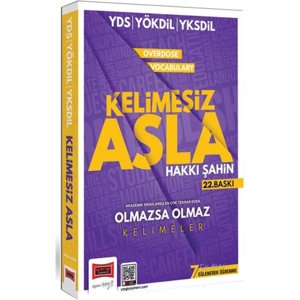 Yargı Yayınevi 2024 YDS YÖKDİL - YKSDİL Overdose Vocabulary Kelimesiz Asla YDS Fiyatı