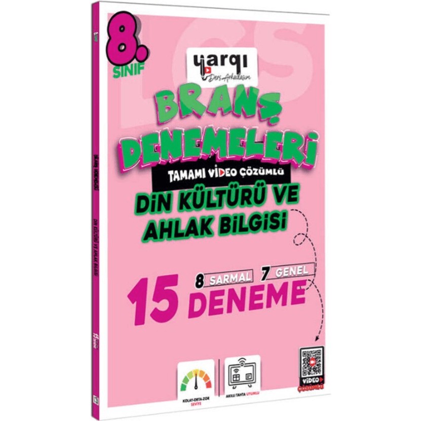 Yargı Yayınevi 8. Sınıf Tamamı Video Çözümlü Din Kültürü ve Ahlak Bilgisi 15 Branş Denemeleri Tüm Dersler Fiyatı
