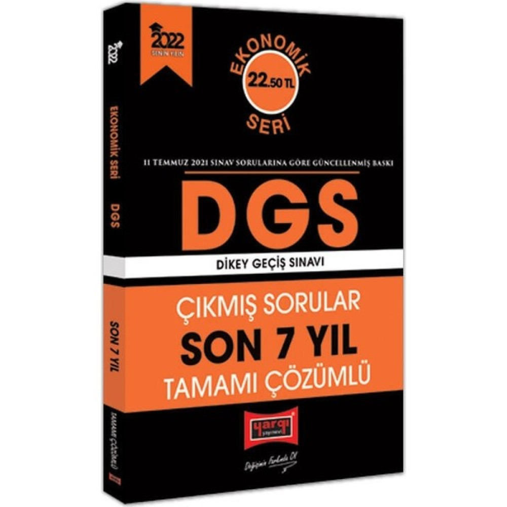 Yargı Yayınevi DGS 2022 Ekonomik Seri Son 7 Yıl Tamamı Çözümlü Çıkmış Sorular DGS Fiyatı