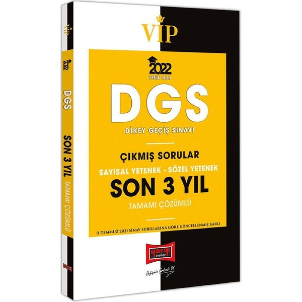 Yargı Yayınevi DGS 2022 VIP Sayısal Yetenek Sözel Yetenek Tamamı Çözümlü Son 3 Yıl Çıkmış Sorular DGS Fiyatı