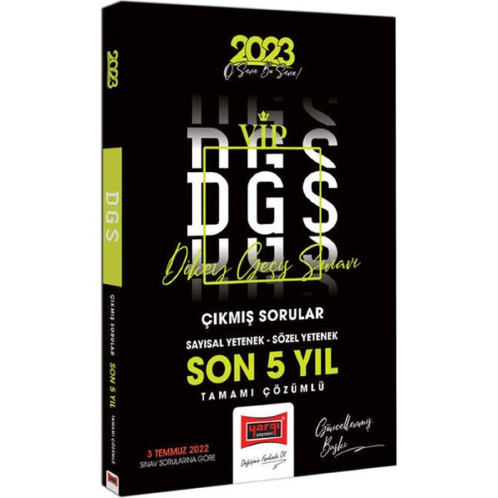 Yargı Yayınevi DGS 2023 Son 5 Yıl Tamamı Çözümlü Çıkmış Sınav Soruları DGS Fiyatı