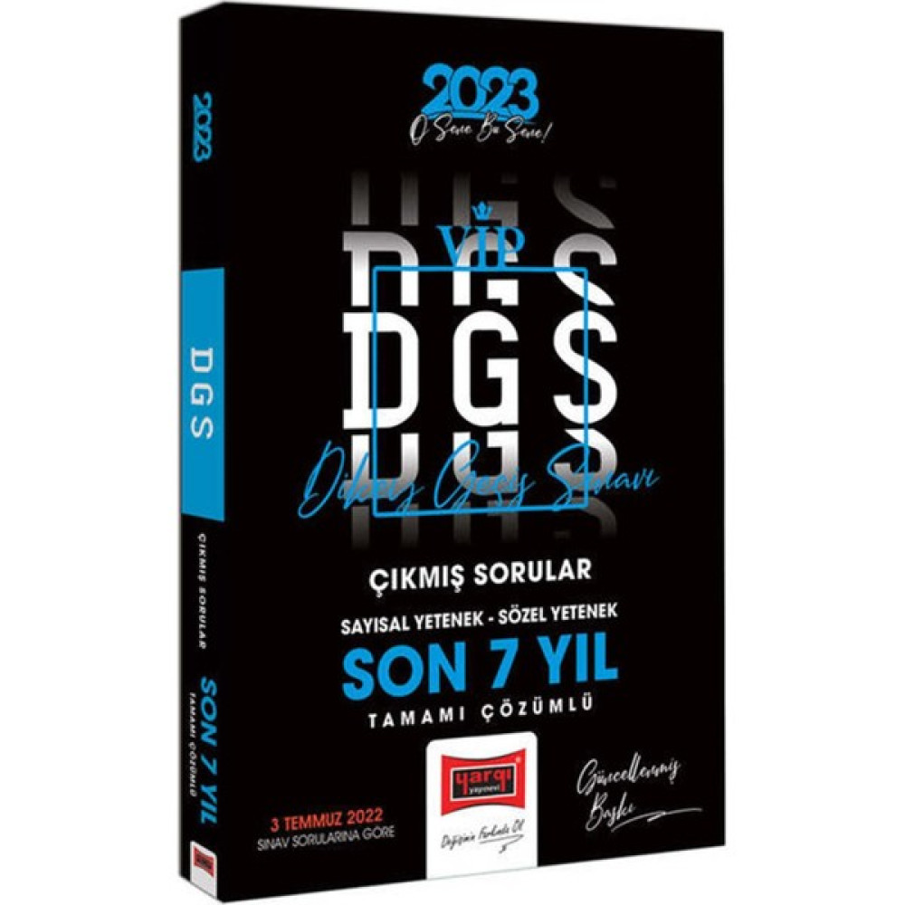 Yargı Yayınevi DGS 2023 Son 7 Yıl Tamamı Çözümlü Çıkmış Sınav Soruları DGS Fiyatı