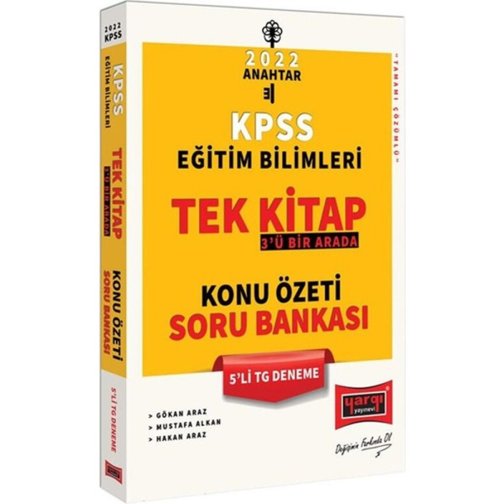 Yargı Yayınevi KPSS 2022 Eğitim Bilimleri 3'ü Bir Arada Tek Kitap Konu Özeti Soru Bankası 5'li TG Deneme KPSS Fiyatı