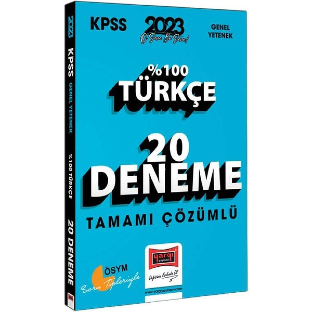 Yargı Yayınevi KPSS 2023 Türkçe Tamamı Çözümlü 20 Deneme Kaynak Kitapları Fiyatı