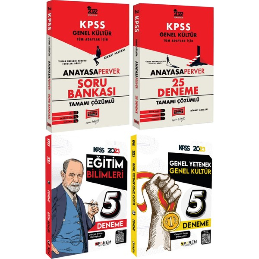 Yargı Yayınevi KPSS Tarih Soru Bankası + Tarih Deneme + Panem Eğitim Bilimleri 5 Deneme + Genel Yetenek Genel Kültür 5 Deneme KPSS Fiyatı