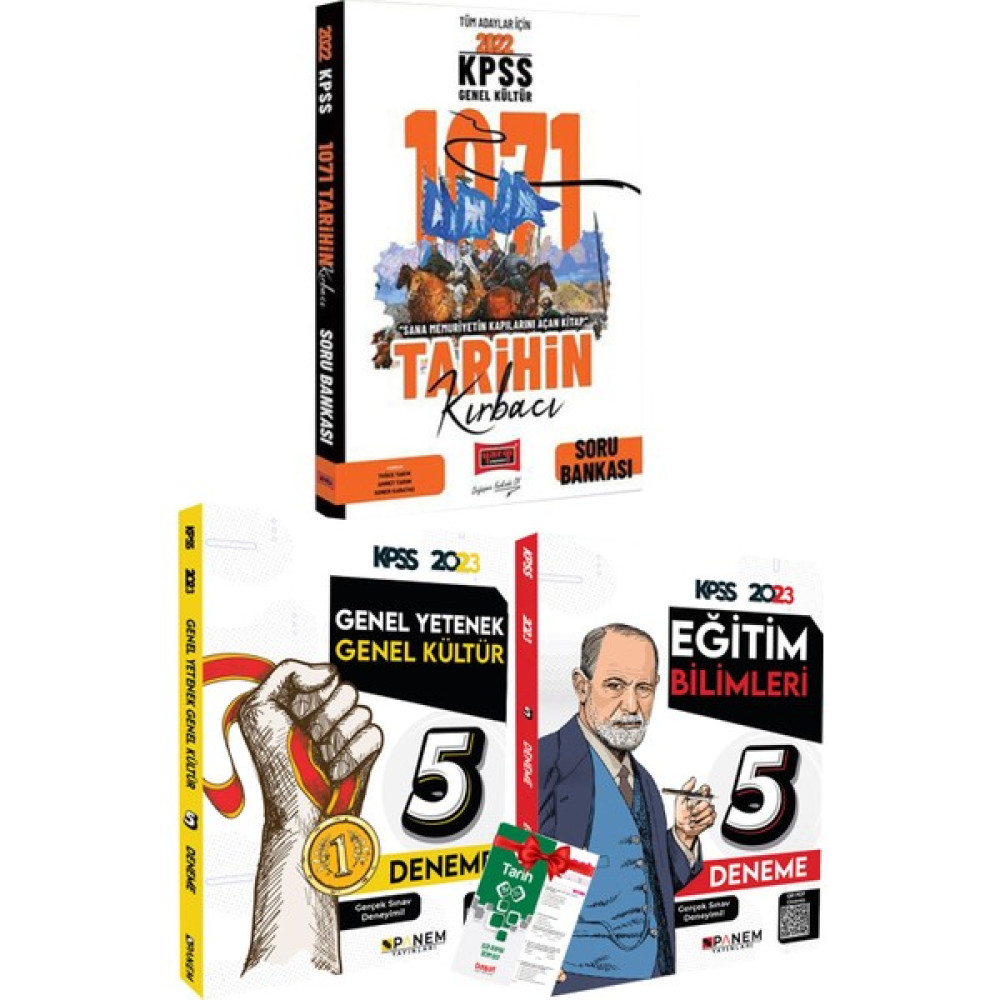 Yargı Yayınevi KPSS Tarihin Kırbacı Soru Bankası + Panem Genel Yetenek Genel Kültür 5 Deneme + Eğitim 5 Deneme + Tarih Yaprak Test KPSS Fiyatı