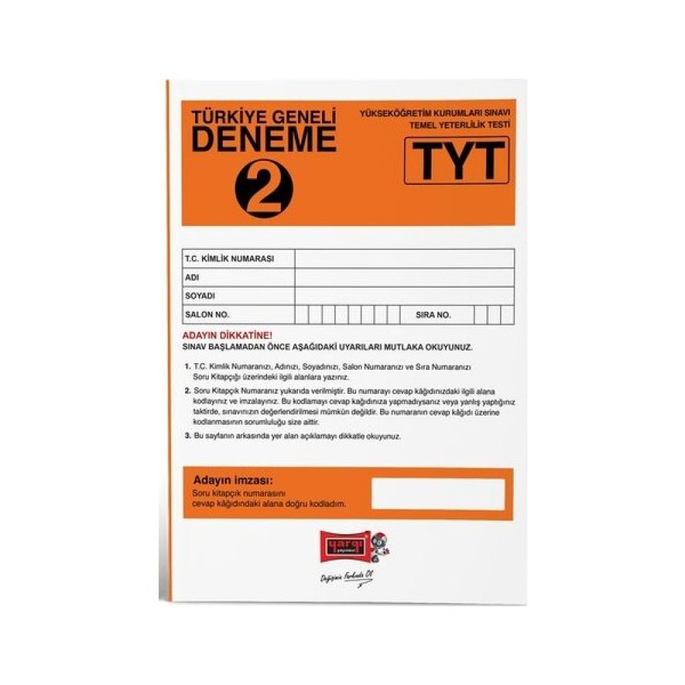 Yargı Yayınevi TYT Türkiye Geneli Deneme 2 Temel Yeterlilik Testi (TYT) Fiyatı