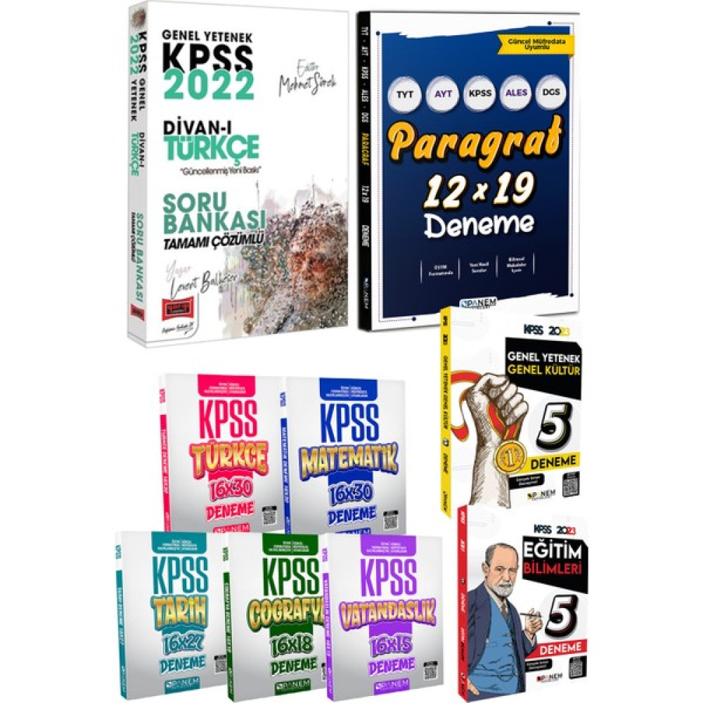 Yargı Yayınevi Yargı KPSS Türkçe Soru Bankası+Panem Paragraf Deneme+Panem KPSS Set+Genel Yetenek Genel Kültür Deneme+Eğitim 5 Deneme KPSS Fiyatı