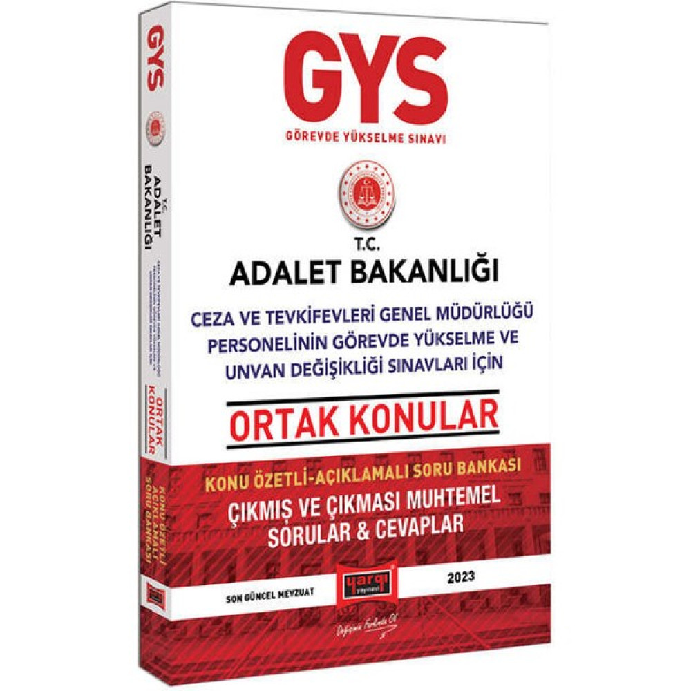 Yargı Yayınevi Yargı Yayınları 2023 Adalet Bakanlığı Ceza ve Tevkifevleri Genel Müdürlüğü Personeli Için Unvan Değişikliği Sınavlarına Yönelik Orta... Görevde Yükselme Sınavları Kitapları Fiyatı