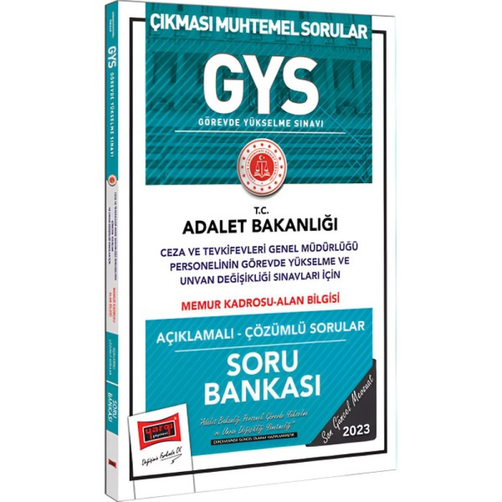 Yargı Yayınevi Yargı Yayınları 2023 Adalet Bakanlığı Ceza ve Tevkifevleri Genel Müdürlüğü Personeli Memur Kadrosu Alan Bilgisi Için Görevde Yük Görevde Yükselme Sınavları Kitapları Fiyatı