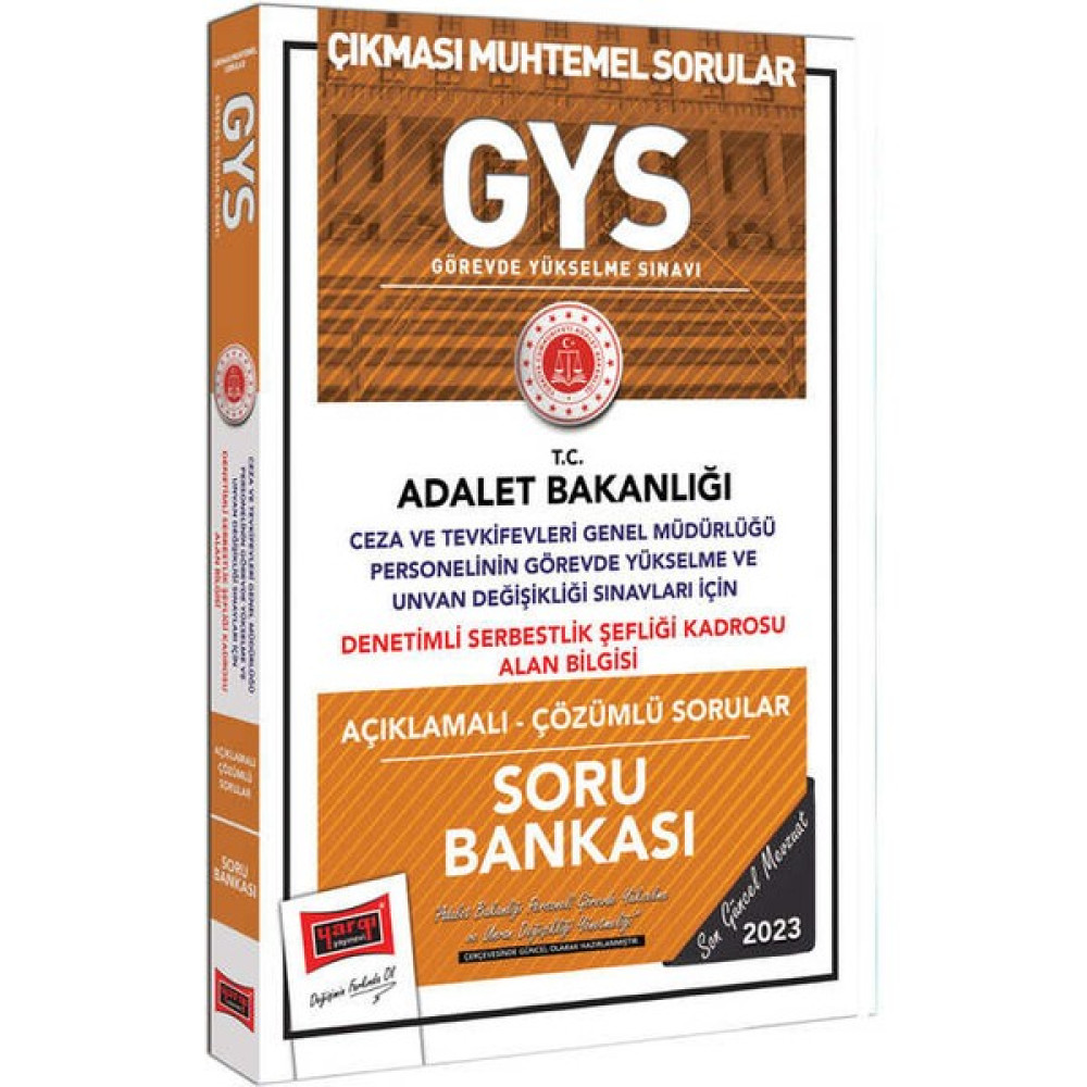 Yargı Yayınları 2023 Adalet Bakanlığı Ceza Tevkifevleri Genel Müdürlüğü Gys ve Unvan Değişikliği Sınavları Için Denetimli Serbestlik Şefliği Kadros... Görevde Yükselme Sınavları Kitapları Fiyatı