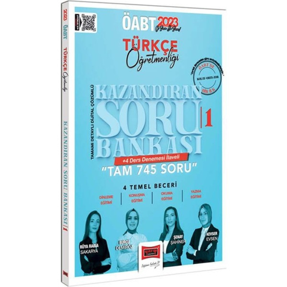 Yargı Yayınları 2023 ÖABT Türkçe Öğretmenliği Kazandıran 1 Tamamı Detaylı Dijital Çözümlü Soru Bankası +4 Ders Denemesi İlaveli Ders Sınav Kitapları Fiyatı