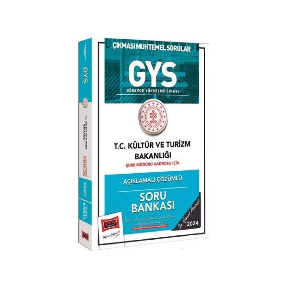 Yargı Yayınları 2024 Gys Kültür ve Turizm Bakanlığı Şube Müdürü Kadrosu Için Açıklamalı Çözümlü Soru Bankası Görevde Yükselme Sınavları Kitapları Fiyatı