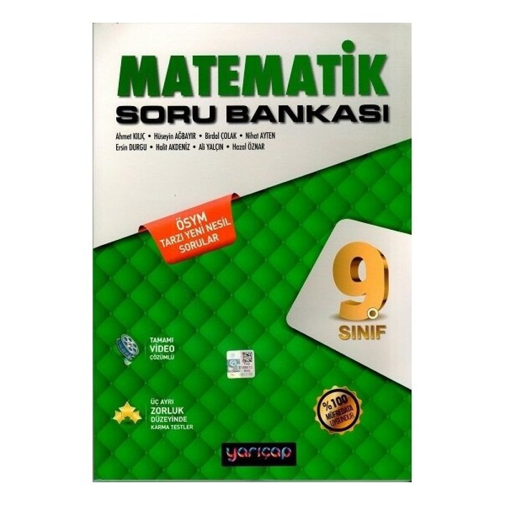 Yarı Çap Yayınları 9. Sınıf Matematik Soru Bankası Matematik Fiyatı