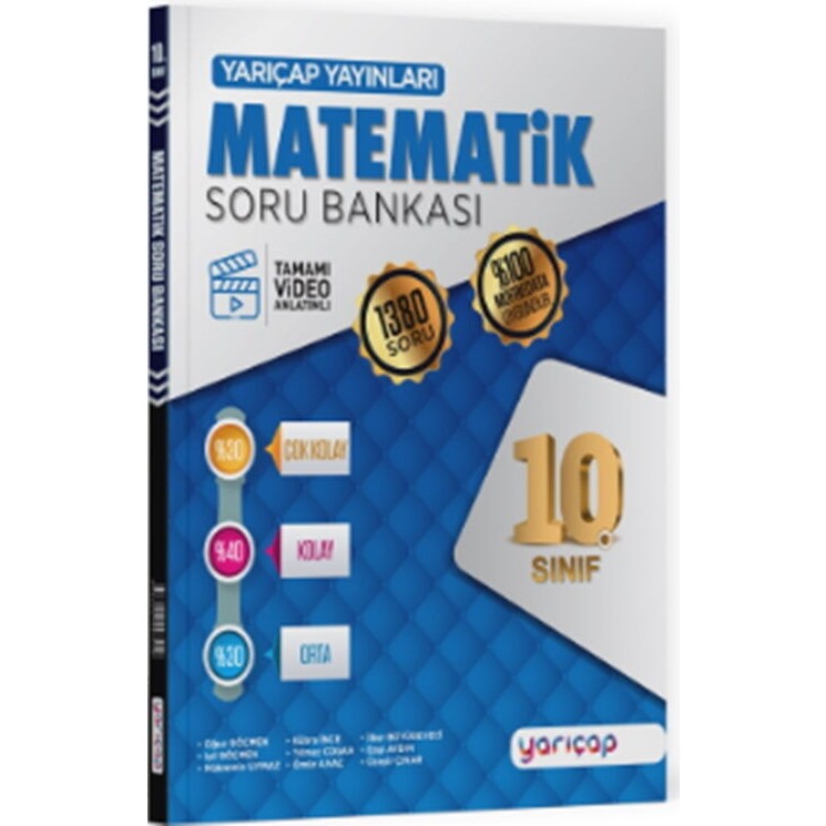 Yarıçap Yayınları 10. Sınıf Matematik Soru Bankası Tekil Ürün Sınav Bilgisi ile Detaylı İçerik Matematik Fiyatı