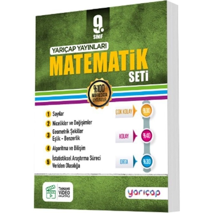 Yarıçap Yayınları 9. Sınıf Matematik Seti Diğer Fiyatı