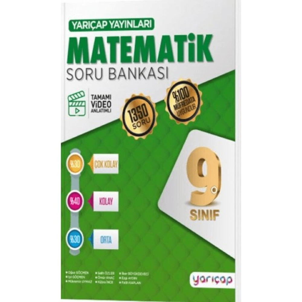 Yarıçap Yayınları (Sınıf: 9) Matematik Soru Bankası YGS ve LYS Kitapları Fiyatı