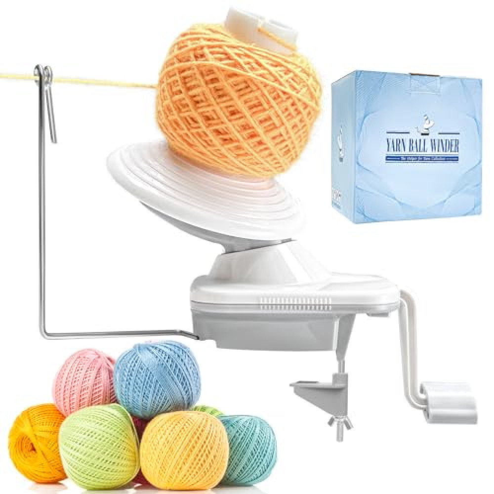 Yarn Winder, Yarn Ball Winder, Easy-to-Install Yarn Cake Winder Efficiently Make Neat 3.5 oz Yarn Cake, Sturdy ABS Yarn Winder for Crocheting with Lower Noise,The Helper for Knitting Enthusiast