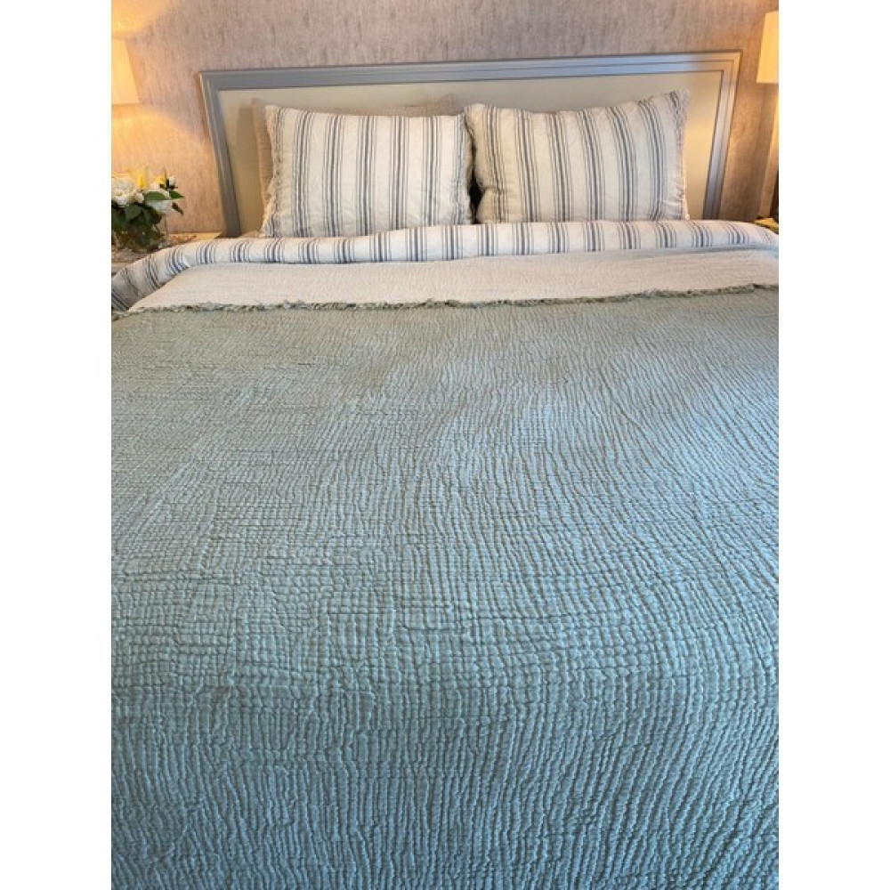 Yaseminin Evi Çağla Yeşili Battal Boy Pamuk 4 Katlı Müslin Yatak Örtüsü - 240 x 230 cm - Yeşil Yatak Örtüsü Fiyatı