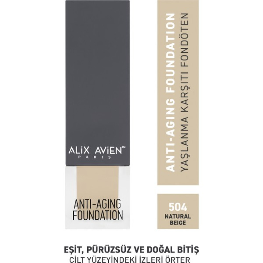 Yaşlanma Karşıtı Fondöten - Anti Aging Foundation 504 Natural Beige SPF 15 - 35 ml Fondötenler Fiyatı