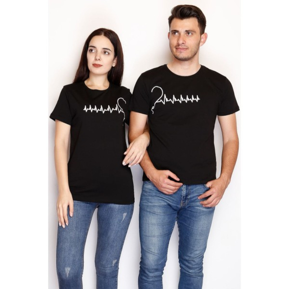 Yasolin Sevgili Kombini Kalp Ritim Tişört Bayan T-shirt Fiyatı