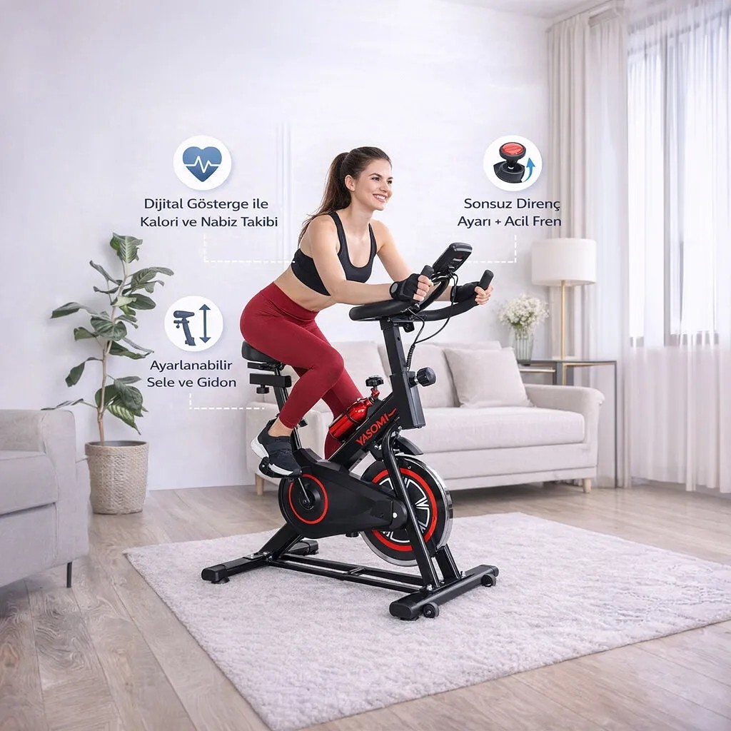 Yasomi K719 Spining Bike Fitness ve Kondisyon Bisikleti Kırmızı Kondisyon Bisikletleri Fiyatı