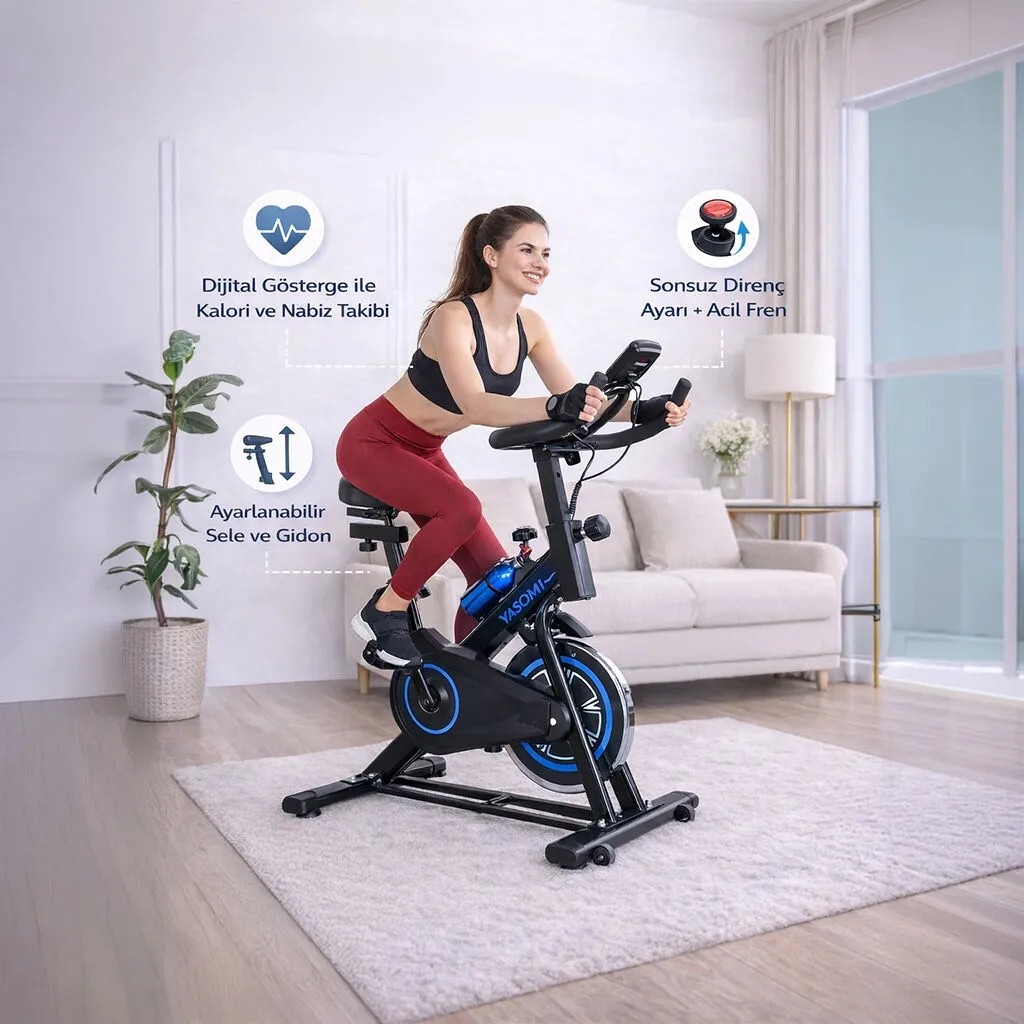 Yasomi K719 Spining Bike Fitness ve Kondisyon Bisikleti Mavi Diğer Fiyatı