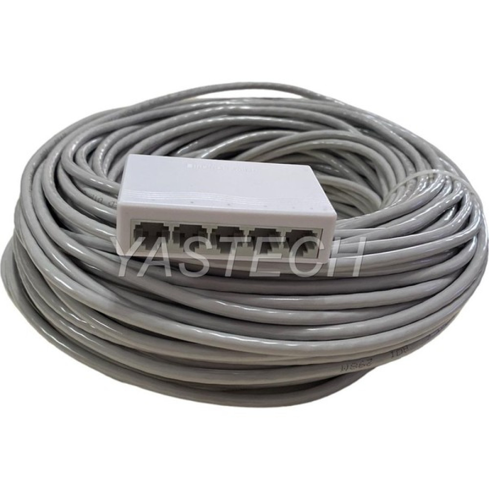 Yastech 1 Giriş 4 Çıkışlı Internet Dağıtıcı Çoğaltıcı Port Kablolu+2 Adet 10 Metre Cat6 Kablo Hub & Switch Fiyatı