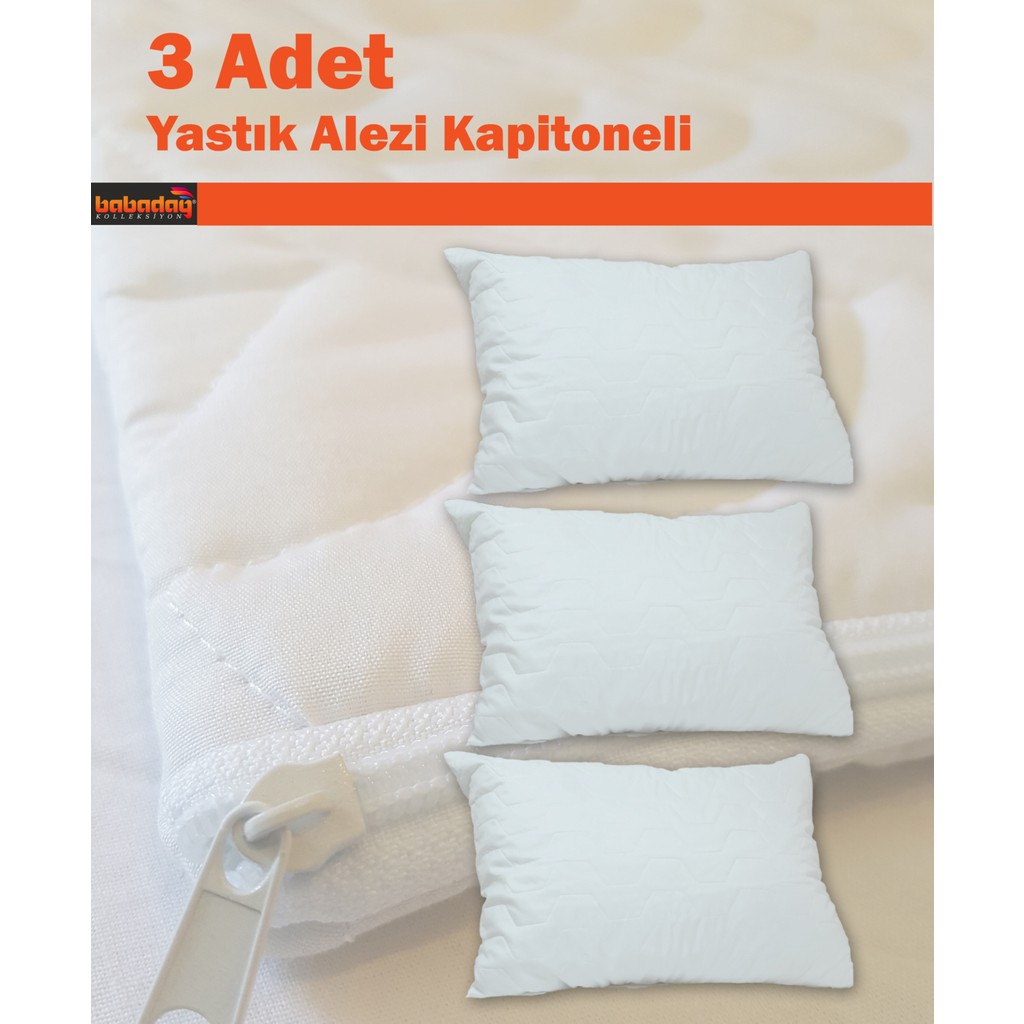 Yastık Alezi 3AD Pamuklu Kapitoneli Günlük - 50 x 70 cm - Beyaz Yastık Kılıfı Fiyatı