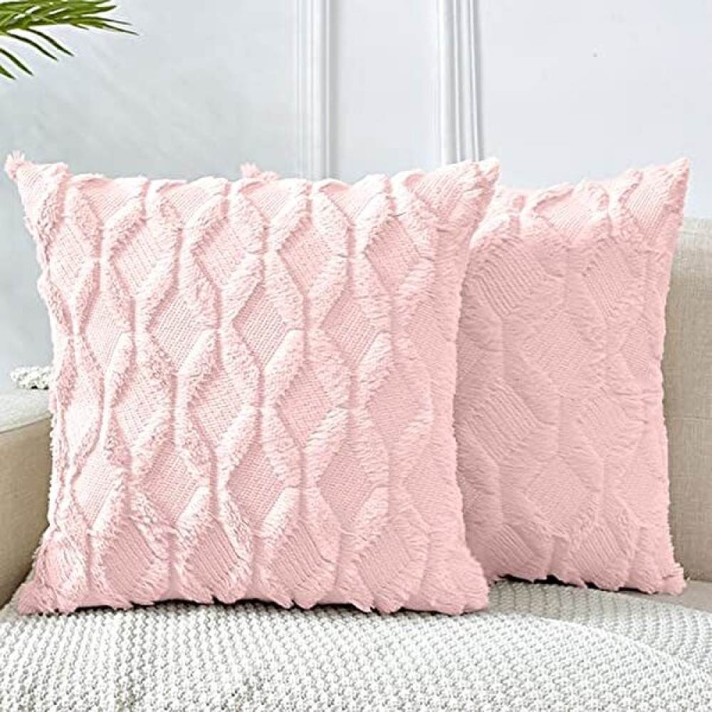 Yastık Kılıfı 18X18, Açık Pembe Dekoratif Boho Yastık Kılıfı Minder Örtüsü Kadife Lüks Yumuşak Peluş Kısa Yün Kanepe Kanepe Yatak Odası Araba Için,... Yastık Kılıfı Fiyatı