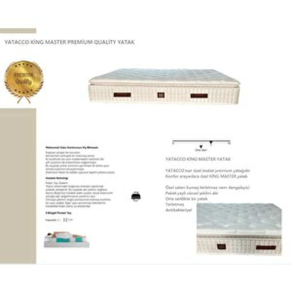 Yatacco King Master Çi̇ft Ki̇şi̇li̇k Yatak 200x200 cm Yatak Fiyatı