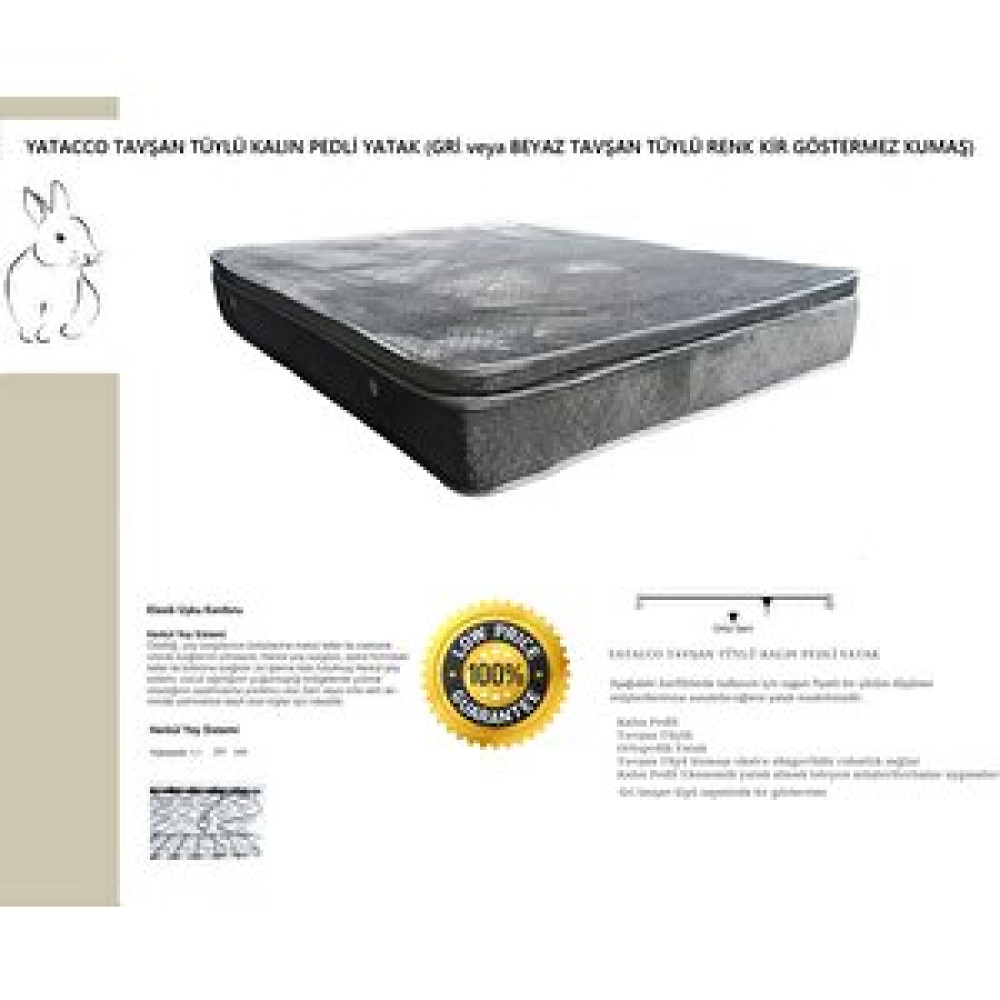 Yatacco Tavşan Tüyü Çi̇ft Ki̇şi̇li̇k Yatak 200x200 cm Yatak Fiyatı