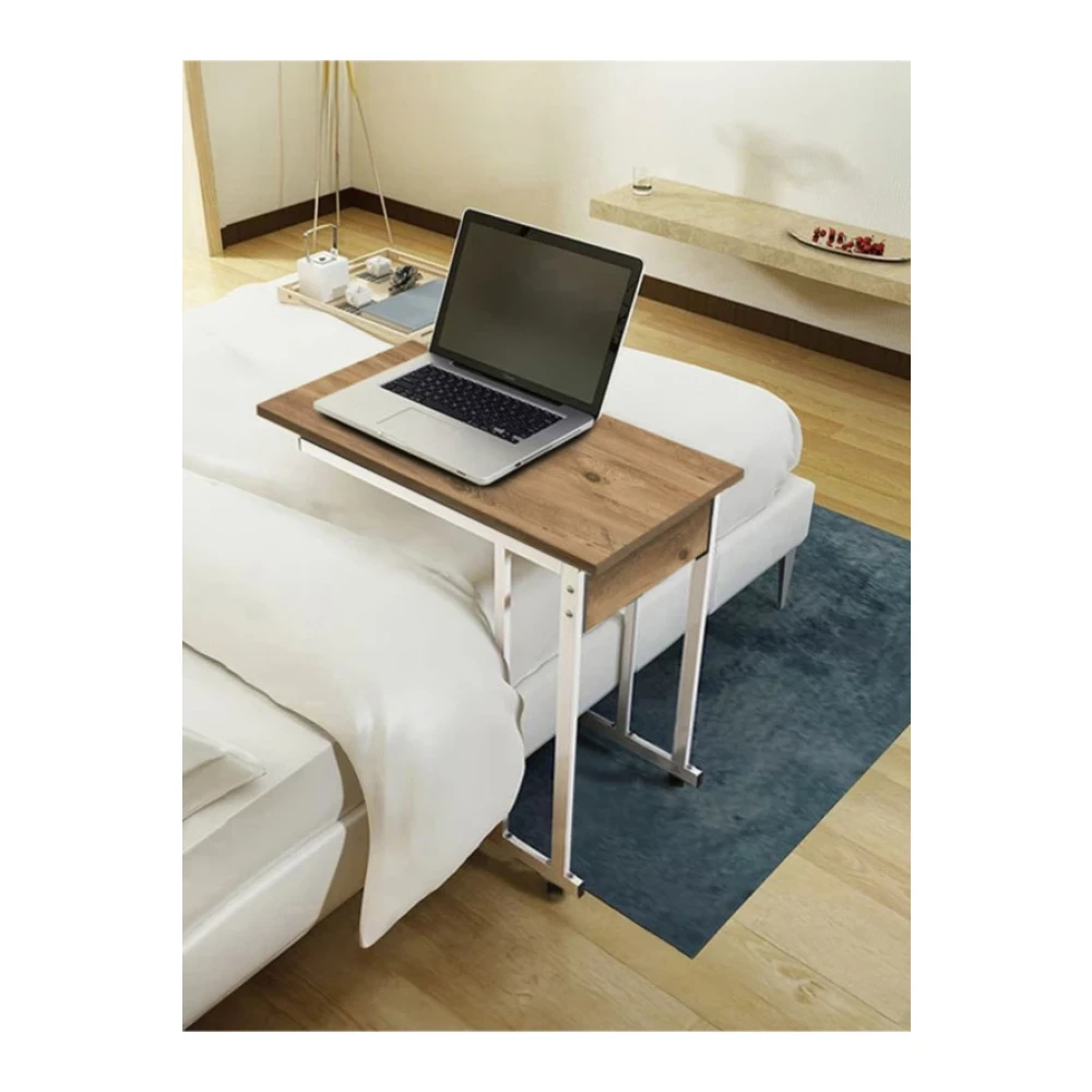 Yatak Sehpasi - Atlantik Cam Beyaz (Tekerli) 70X40 Oval Kenar Mobilya & Dekorasyon Fiyatı
