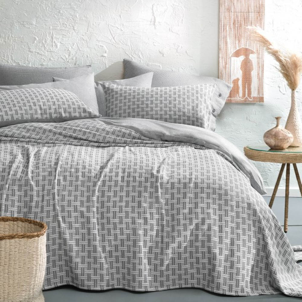 Yataş Bedding Clara Çift Kişilik Armürlü Yatak Örtüsü Seti - Gri - 230 x 240 cm Yatak Örtüsü Fiyatı