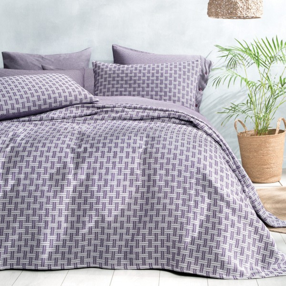 Yataş Bedding Clara Çift Kişilik Armürlü Yatak Örtüsü Seti - Mor - 230 x 240 cm Yatak Örtüsü Fiyatı