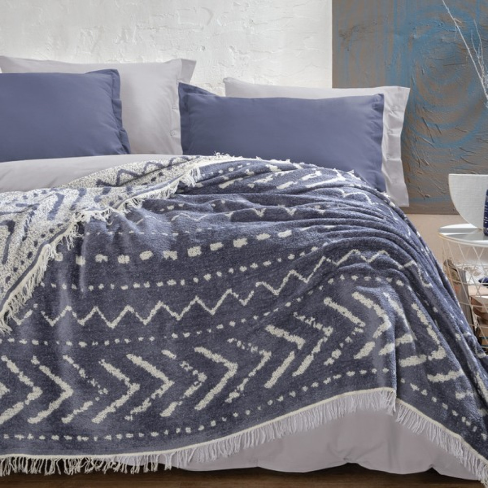 Yataş Bedding Cora Çift Kişilik Yatak Örtüsü - Indigo - İndigo - 230 x 240 cm Yatak Örtüsü Fiyatı
