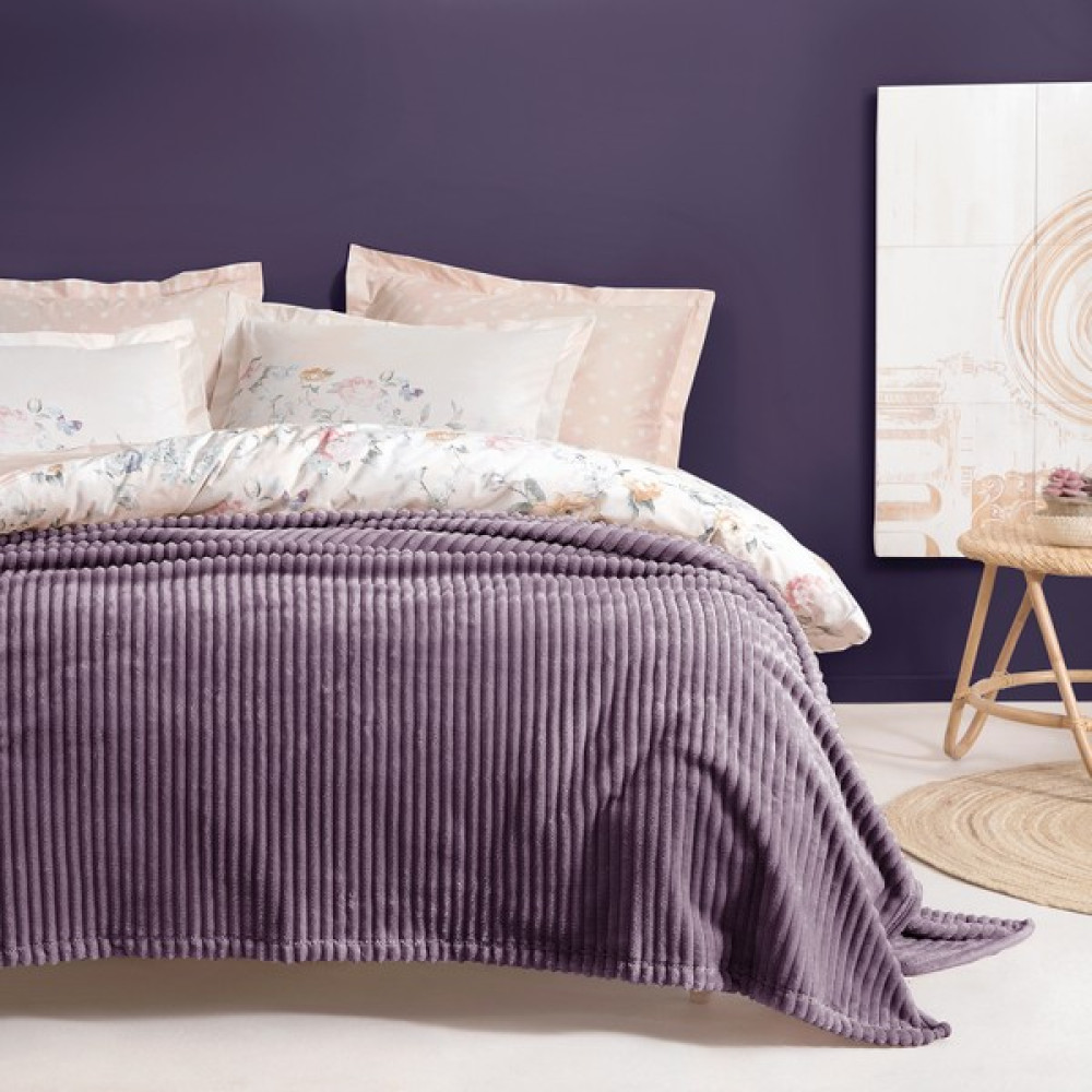 Yataş Bedding Holly Wellsoft Battaniye Çift Kişilik - Kül Moru - 200 x 220 cm - Mor Battaniye Fiyatı