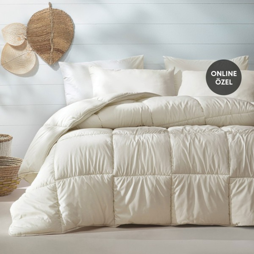 Yataş Bedding Macaron Çift Kişilik Yorgan - Yastık Set - Krem - 195 x 215 cm Yorgan Fiyatı