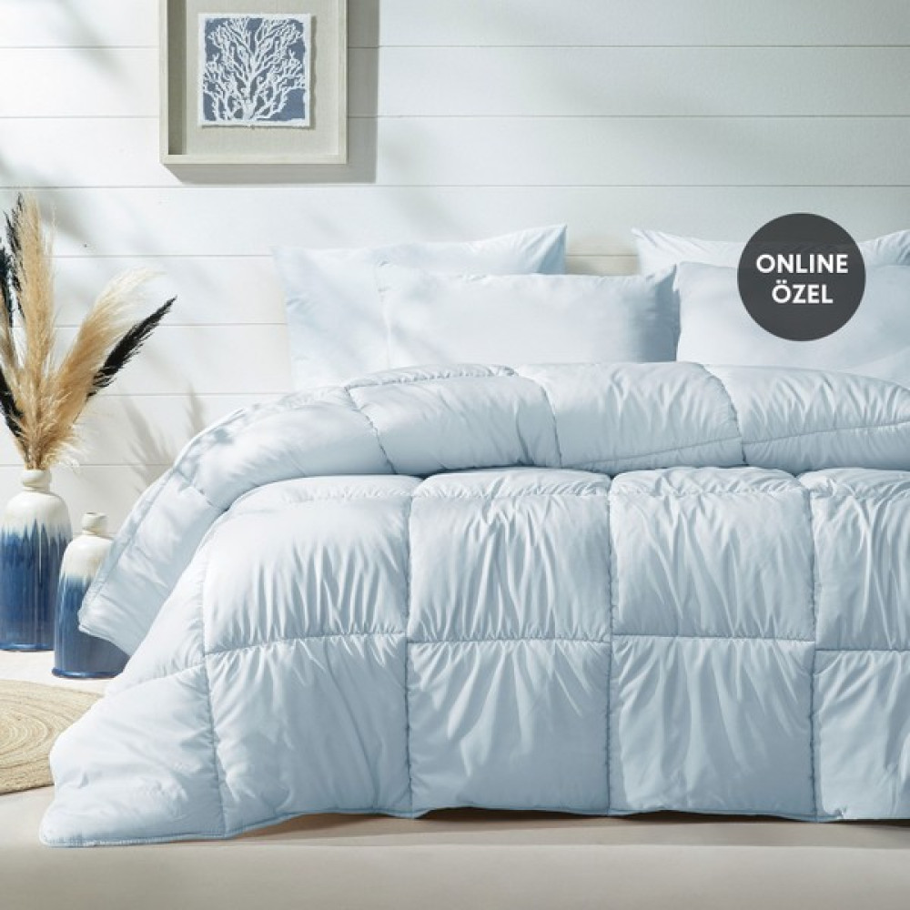 Yataş Bedding Macaron Çift Kişilik Yorgan - Yastık Set - Mavi - 195 x 215 cm Yorgan Fiyatı