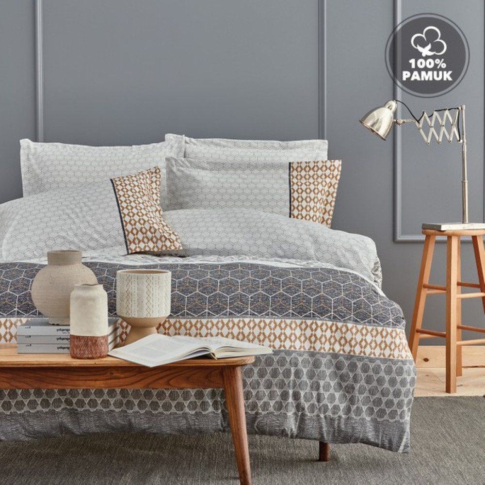 Yataş Bedding Taren Çift Kişilik Ranforce Nevresim Seti - Gri - 200 x 220 cm Nevresim Takımı Fiyatı